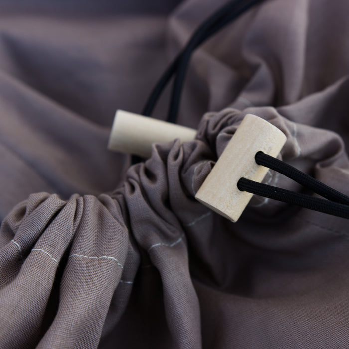 Household- and Laundry Bag with wooden dowels.